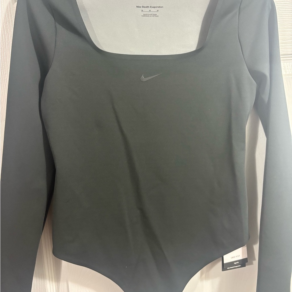 Nike Women's Charcoal Long Sleeve Bodysuit